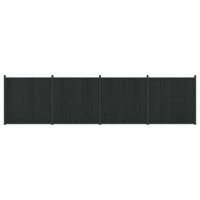 Panou de Gardă 4 pcs WPC și Aluminiu Negru - WALTI WALTI