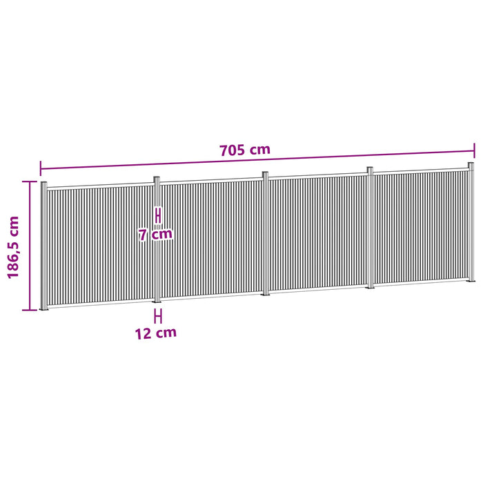 Panou de Gardă 4 pcs WPC și Aluminiu Negru - WALTI WALTI