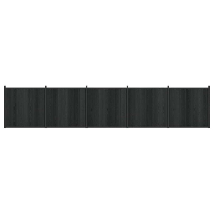 Panou de Gardă 5 pcs WPC și Aluminiu Negru - WALTI WALTI