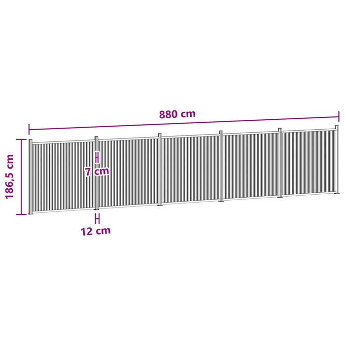 Panou de Gardă 5 pcs WPC și Aluminiu Negru - WALTI WALTI
