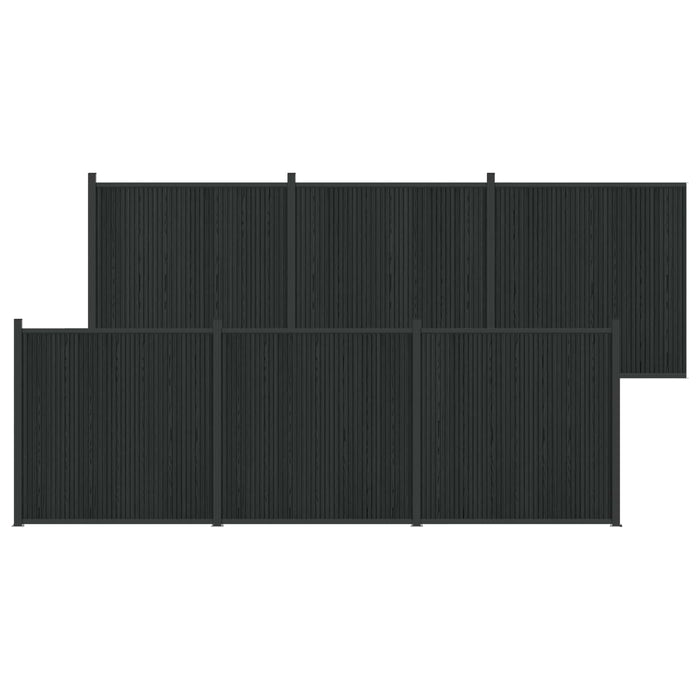 Panou de Gardă 6 pcs WPC și Aluminiu Negru - WALTI WALTI