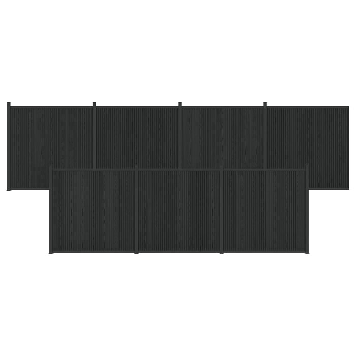 Panou de Gardă 7 pcs WPC și Aluminiu Negru - WALTI WALTI
