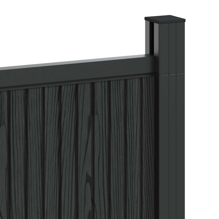 Panou de Gardă 8 pcs WPC și Aluminiu Negru - WALTI WALTI