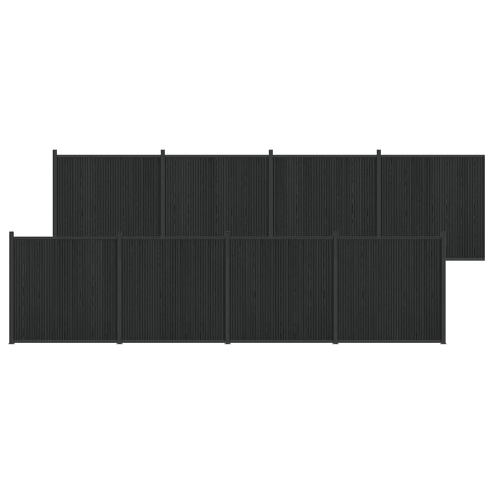 Panou de Gardă 8 pcs WPC și Aluminiu Negru - WALTI WALTI