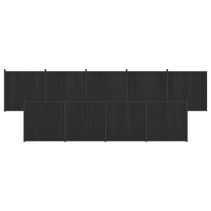 Panou de Gardă 9 pcs WPC și Aluminiu Negru - WALTI WALTI