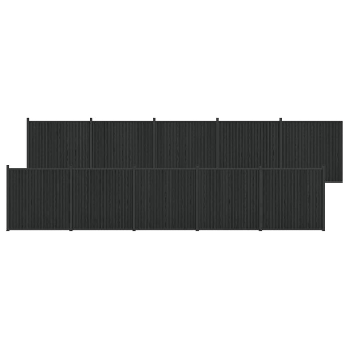 Panou de Gardă 10 pcs WPC și Aluminiu Negru - WALTI WALTI