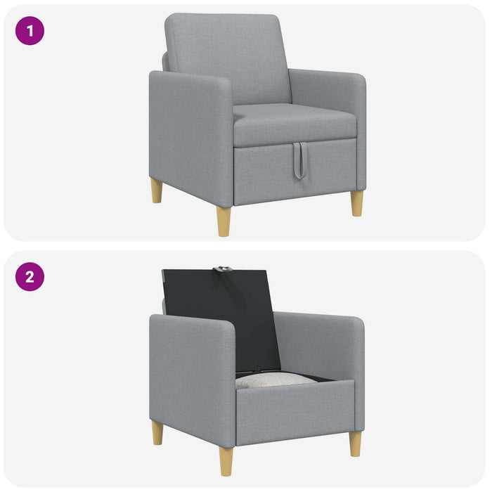 Sofa cu Spațiu de Depozitare Gri deschis 72 x 78 x 87 cm - WALTI WALTI
