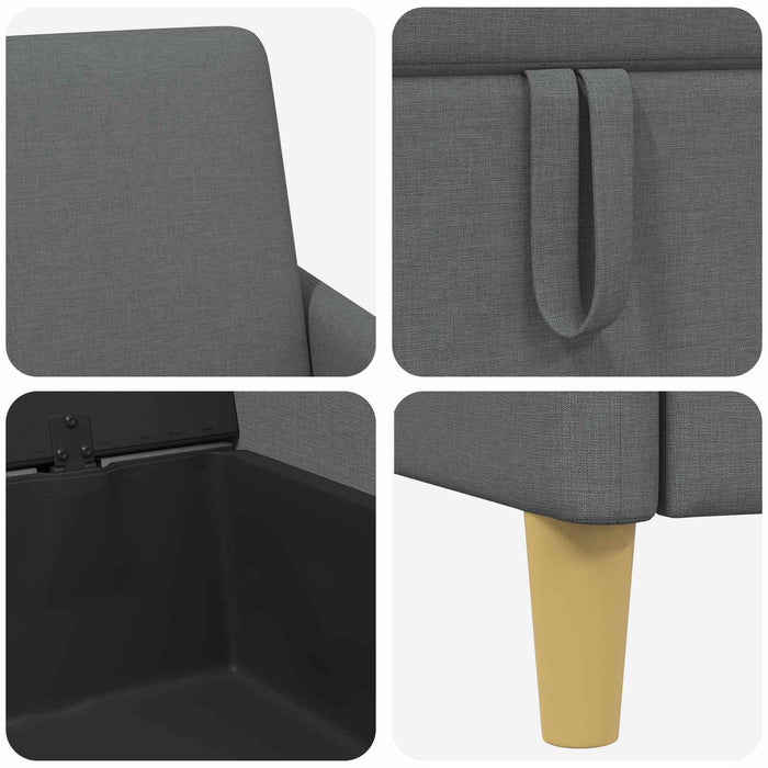 Sofa cu Spațiu de Depozitare Gri închis 72 x 78 x 87 cm - WALTI WALTI