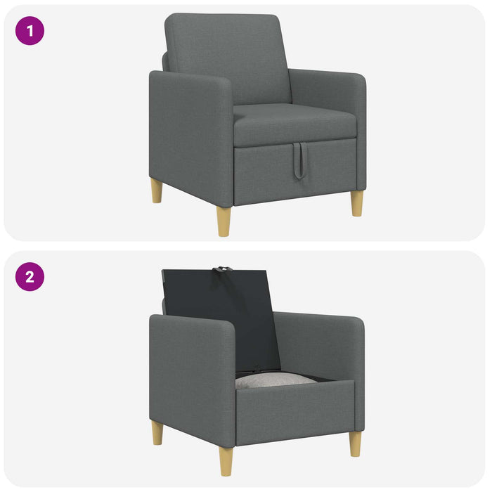 Sofa cu Spațiu de Depozitare Gri închis 72 x 78 x 87 cm - WALTI WALTI