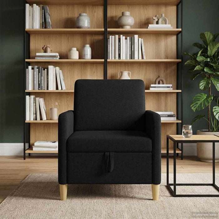 Sofa cu Spațiu de Depozitare Negru 72 x 78 x 87 cm Poliester - WALTI WALTI