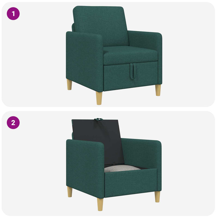 Sofa cu Spațiu de Depozitare Verde închis 72 x 78 x 87 cm - WALTI WALTI