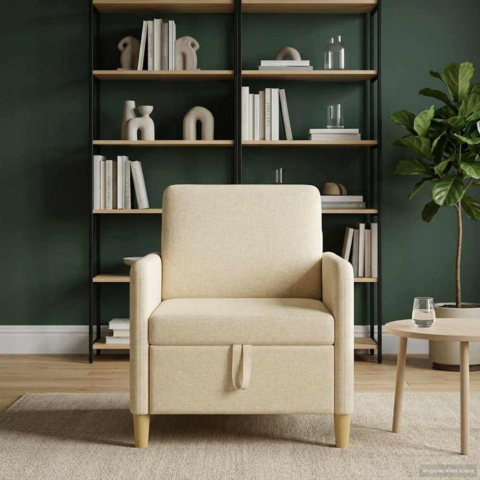 Sofa cu Spațiu de Depozitare Crem 72 x 78 x 87 cm Poliester - WALTI WALTI