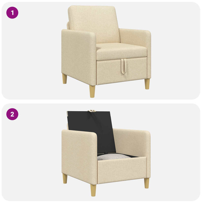 Sofa cu Spațiu de Depozitare Crem 72 x 78 x 87 cm Poliester - WALTI WALTI