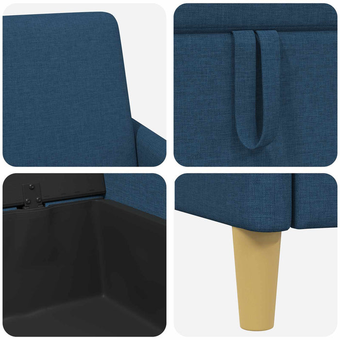 Sofa cu Spațiu de Depozitare albastru 72 x 78 x 87 cm Poliester - WALTI WALTI