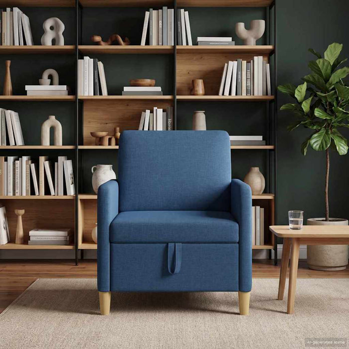 Sofa cu Spațiu de Depozitare albastru 72 x 78 x 87 cm Poliester - WALTI WALTI