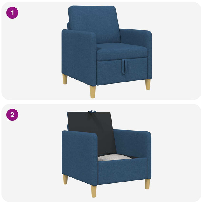 Sofa cu Spațiu de Depozitare albastru 72 x 78 x 87 cm Poliester - WALTI WALTI