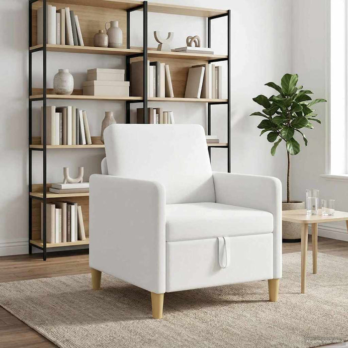 Sofa cu Spațiu de Depozitare Alb 72 x 78 x 87 cm Poliester - WALTI WALTI
