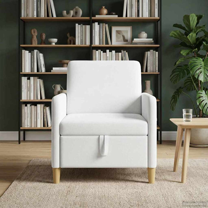 Sofa cu Spațiu de Depozitare Alb 72 x 78 x 87 cm Poliester - WALTI WALTI