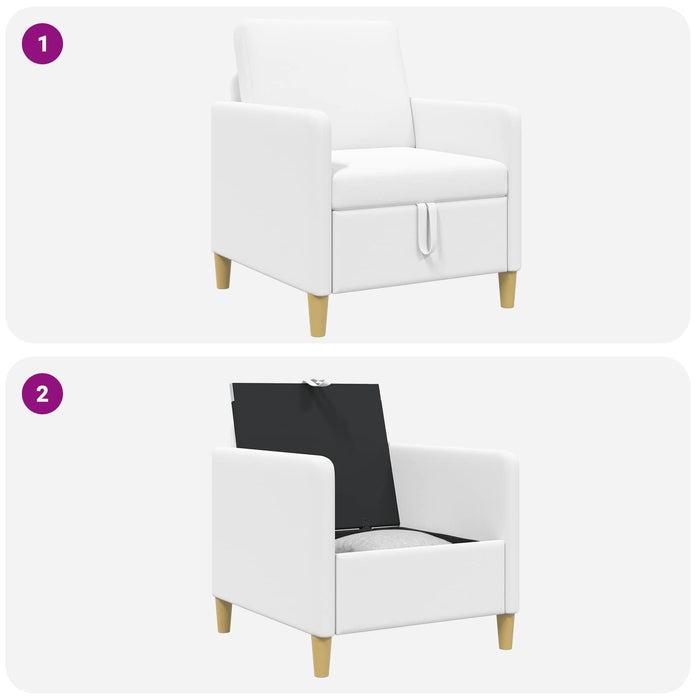Sofa cu Spațiu de Depozitare Alb 72 x 78 x 87 cm Poliester - WALTI WALTI