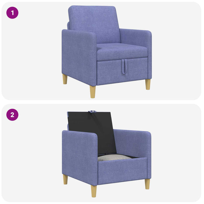 Sofa cu Spațiu de Depozitare Albastru Jeans 72 x 78 x 87 cm - WALTI WALTI