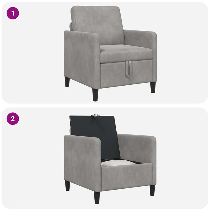 Sofa cu Spațiu de Depozitare Gri deschis 72 x 78 x 87 cm - WALTI WALTI