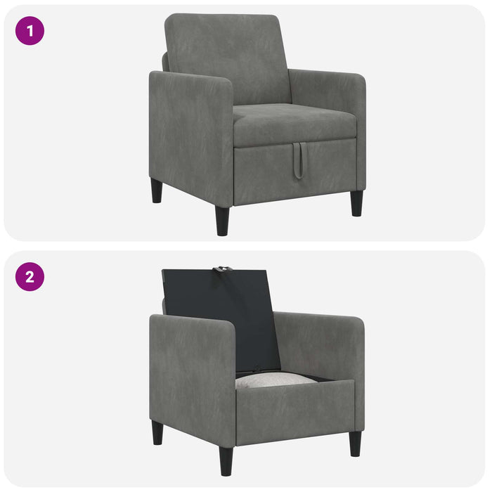 Sofa cu Spațiu de Depozitare Gri închis 72 x 78 x 87 cm - WALTI WALTI