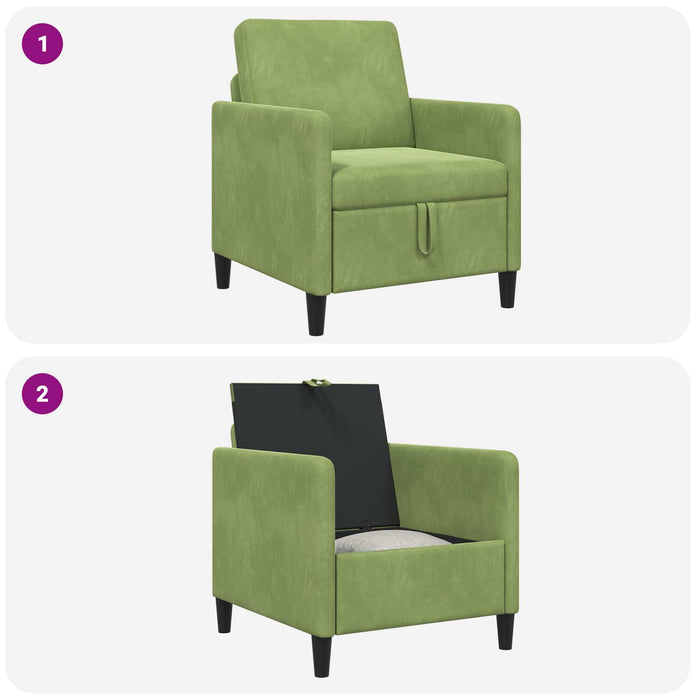 Sofa cu Spațiu de Depozitare Verde deschis 72 x 78 x 87 cm - WALTI WALTI
