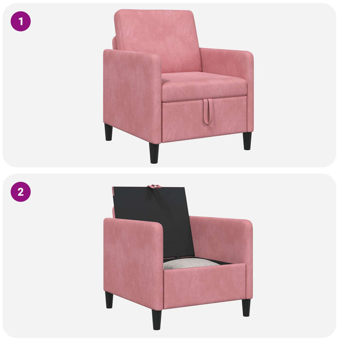 Sofa cu Spațiu de Depozitare Roz 72 x 78 x 87 cm Poliester - WALTI WALTI