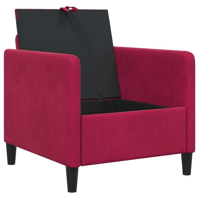 Sofa cu Spațiu de Depozitare Roșu Vin 72 x 78 x 87 cm Poliester - WALTI WALTI