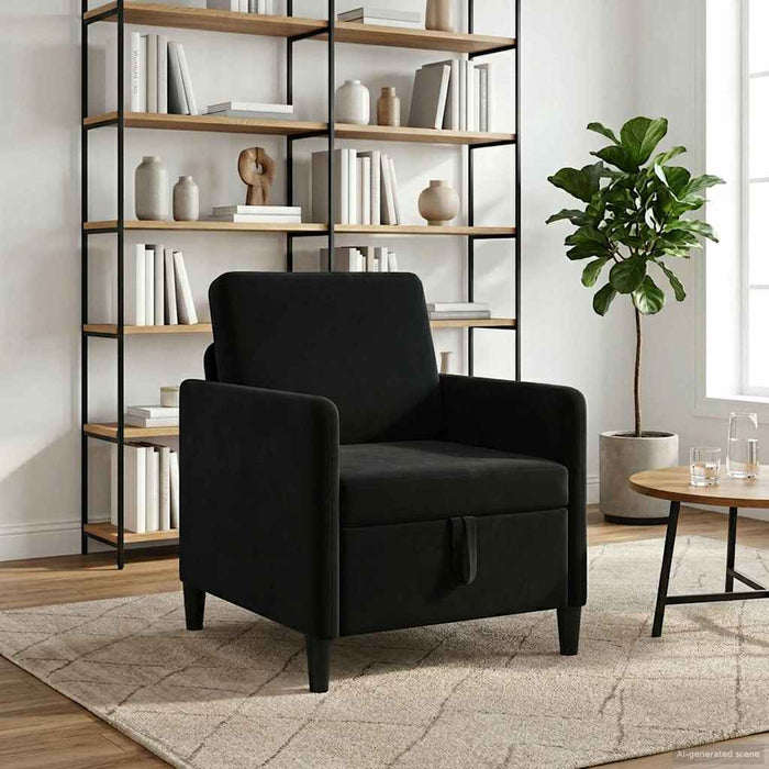 Sofa cu Spațiu de Depozitare Negru 72 x 78 x 87 cm Poliester - WALTI WALTI