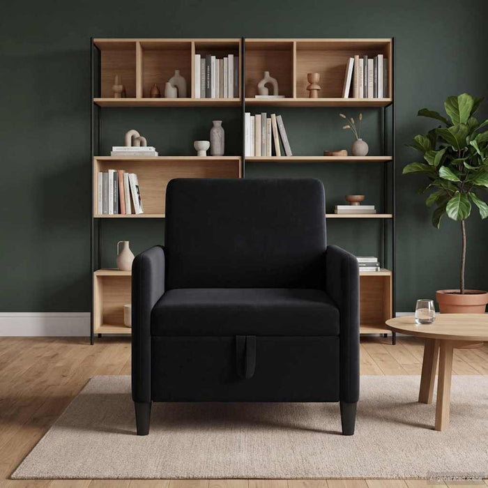 Sofa cu Spațiu de Depozitare Negru 72 x 78 x 87 cm Poliester - WALTI WALTI