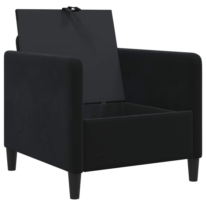 Sofa cu Spațiu de Depozitare Negru 72 x 78 x 87 cm Poliester - WALTI WALTI
