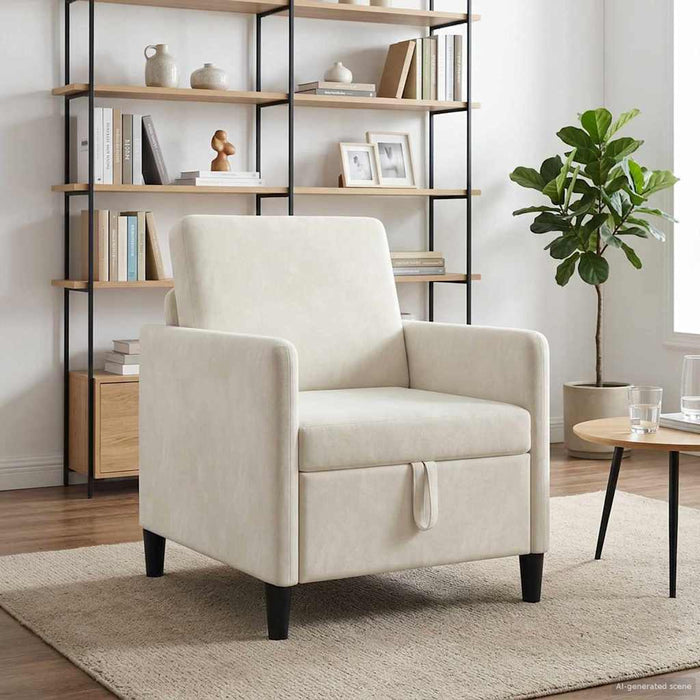Sofa cu Spațiu de Depozitare Crem 72 x 78 x 87 cm Poliester WALTI