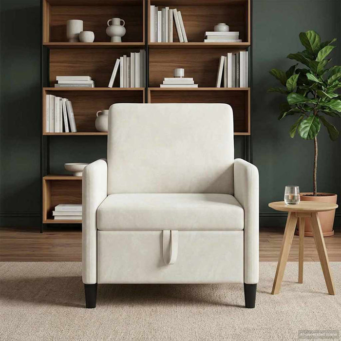 Sofa cu Spațiu de Depozitare Crem 72 x 78 x 87 cm Poliester WALTI