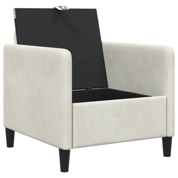 Sofa cu Spațiu de Depozitare Crem 72 x 78 x 87 cm Poliester WALTI
