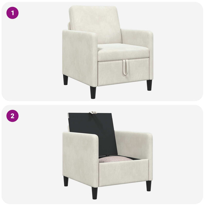 Sofa cu Spațiu de Depozitare Crem 72 x 78 x 87 cm Poliester WALTI