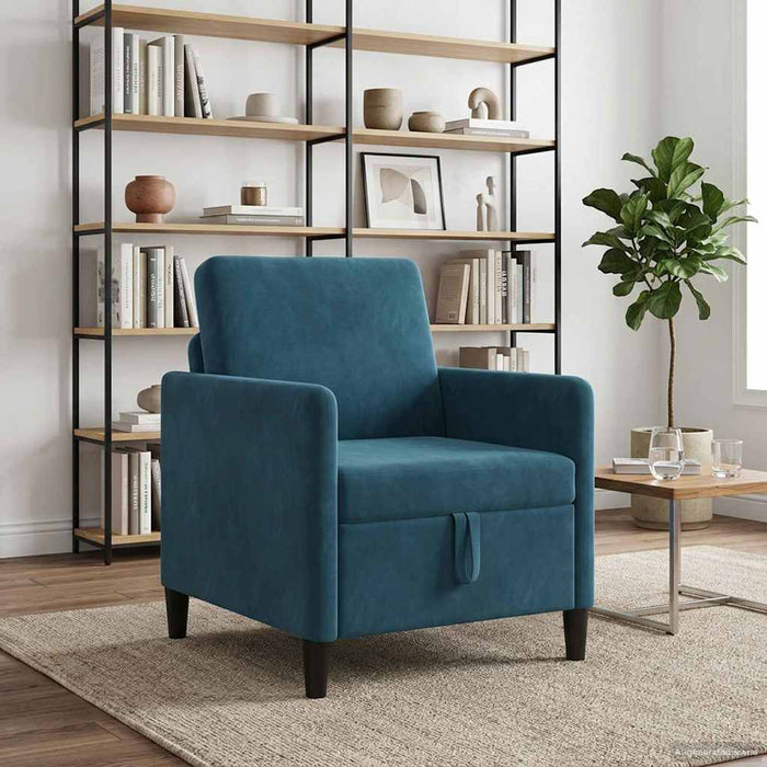 Sofa cu Spațiu de Depozitare albastru 72 x 78 x 87 cm Poliester WALTI