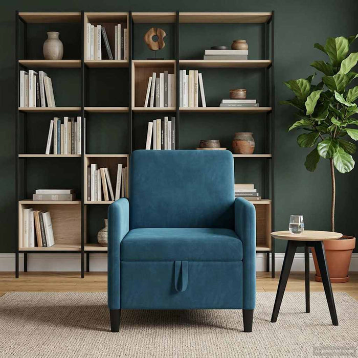 Sofa cu Spațiu de Depozitare albastru 72 x 78 x 87 cm Poliester WALTI