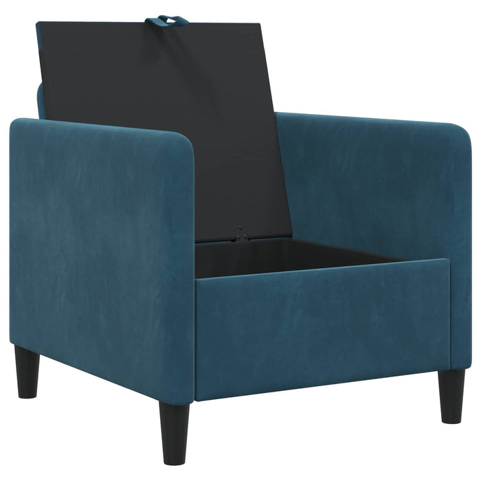 Sofa cu Spațiu de Depozitare albastru 72 x 78 x 87 cm Poliester WALTI