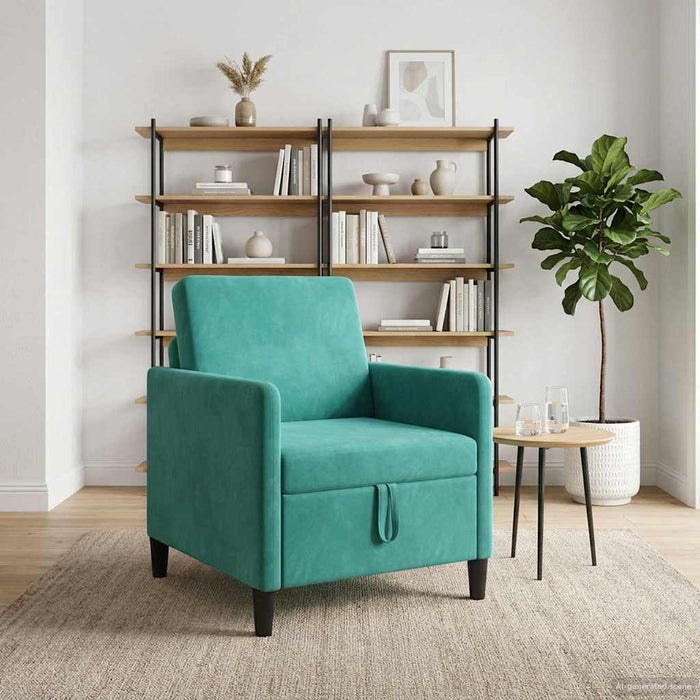 Sofa cu Spațiu de Depozitare Turcoaz 72 x 78 x 87 cm Poliester - WALTI WALTI