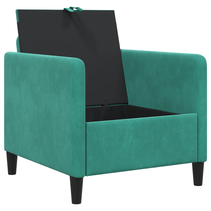 Sofa cu Spațiu de Depozitare Turcoaz 72 x 78 x 87 cm Poliester - WALTI WALTI