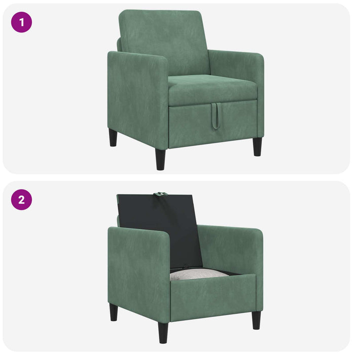 Sofa cu Spațiu de Depozitare Verde Mării 72 x 78 x 87 cm - WALTI WALTI