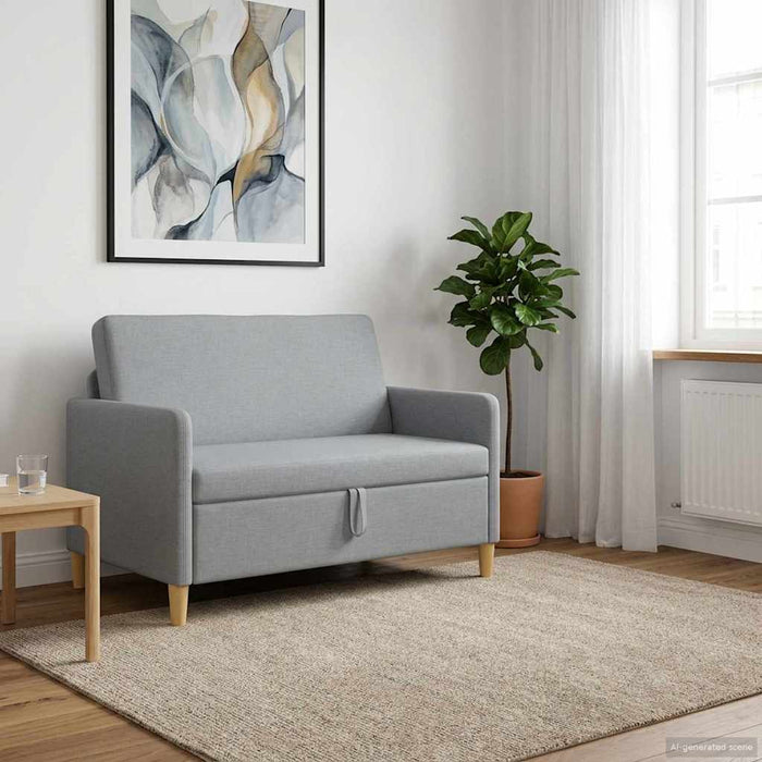 Sofa cu Spațiu de Depozitare Gri deschis 122 x 78 x 87 cm - WALTI WALTI