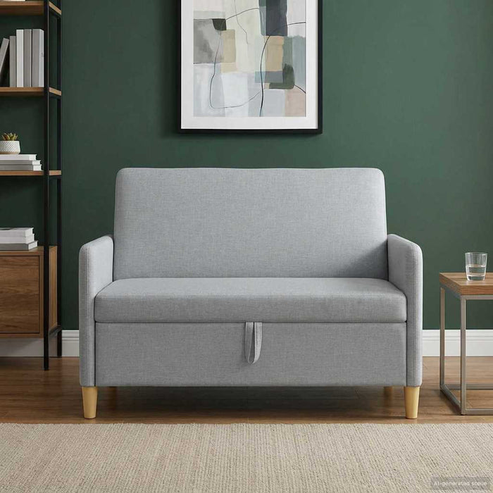 Sofa cu Spațiu de Depozitare Gri deschis 122 x 78 x 87 cm - WALTI WALTI