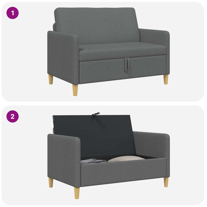 Sofa cu Spațiu de Depozitare Gri închis 122 x 78 x 87 cm - WALTI WALTI