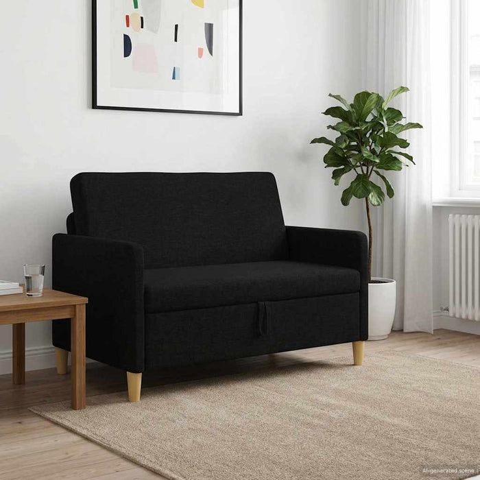 Sofa cu Spațiu de Depozitare Negru 122 x 78 x 87 cm Poliester - WALTI WALTI