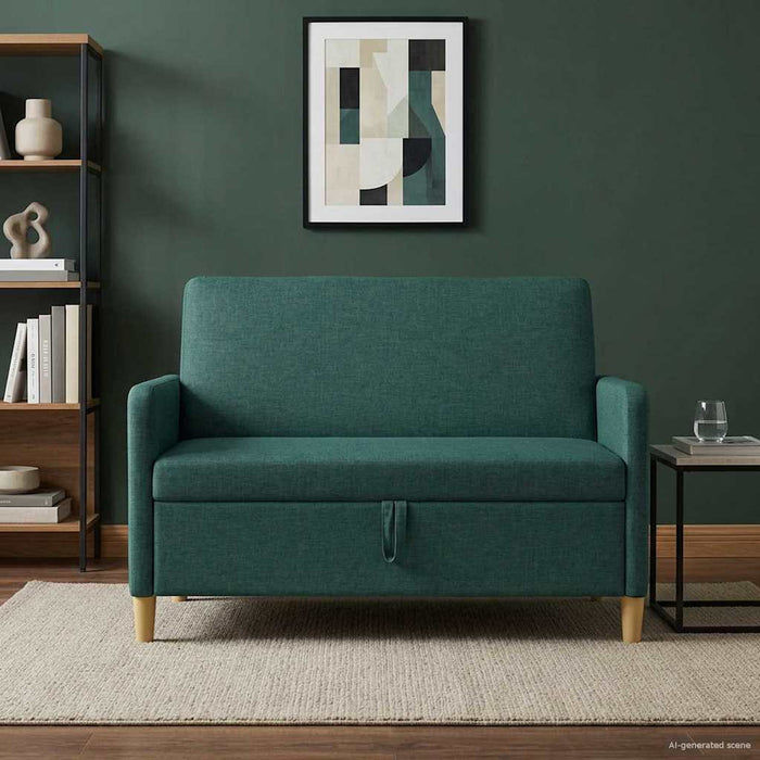 Sofa cu Spațiu de Depozitare Verde închis 122 x 78 x 87 cm - WALTI WALTI
