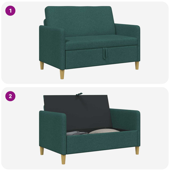 Sofa cu Spațiu de Depozitare Verde închis 122 x 78 x 87 cm - WALTI WALTI