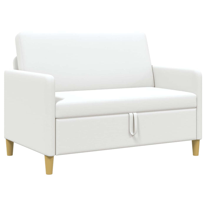 Sofa cu Spațiu de Depozitare Alb 122 x 78 x 87 cm Poliester - WALTI WALTI