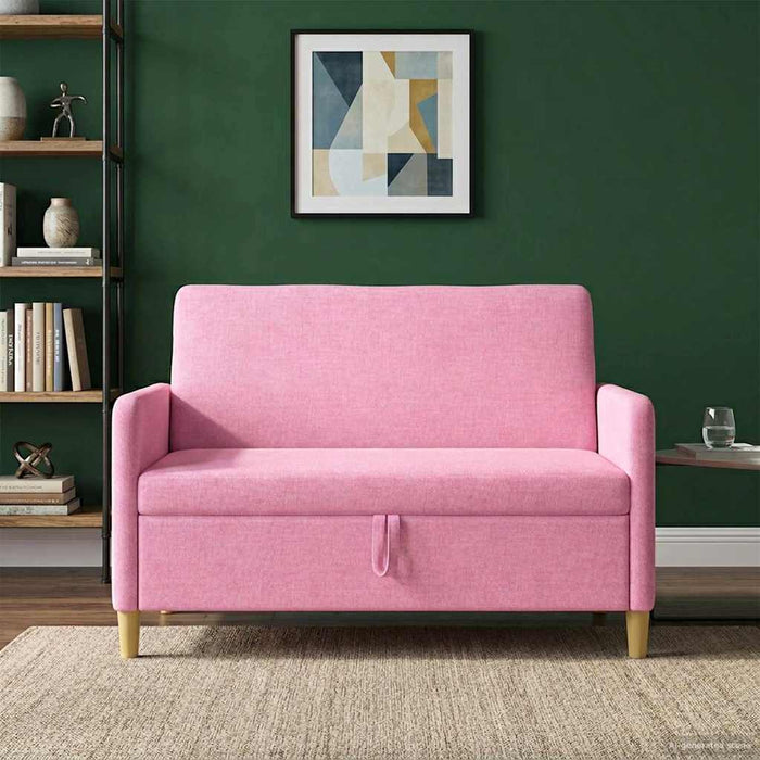 Sofa cu Spațiu de Depozitare Roz 122 x 78 x 87 cm Poliester - WALTI WALTI